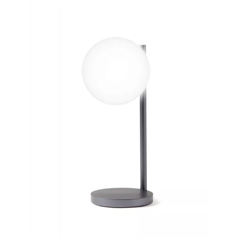 Lexon Bubble Lamp Candeeiro de Secretária LED com Carregador Qi de 15W, Gunmetal