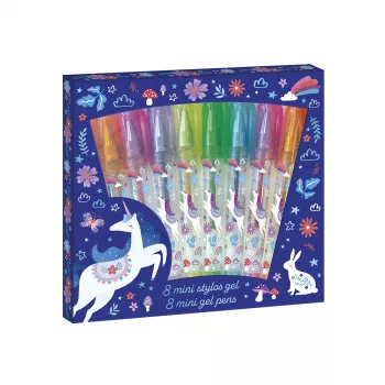 Janod Canetas de Gel Mini 8 Cores Unicorns Dreamland 6+