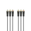 Cabo de áudio/vídeo HAMA 3x RCA para 3x RCA 3m, fichas banhadas a ouro