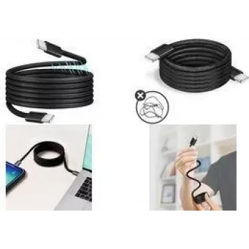 LogiLink CU0232 cabo magnético USB-C para USB-C, USB 2.0, 100W, 1,5 m, preto