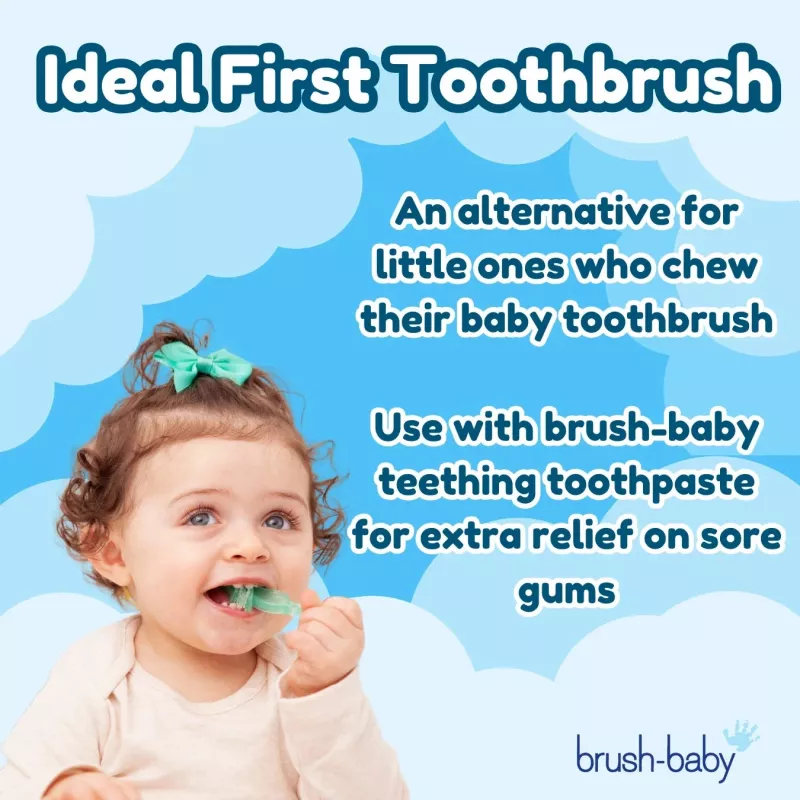BRUSH BABY Escova de Dentes Mordedor pack de 2 para Bebés 10-36 Meses