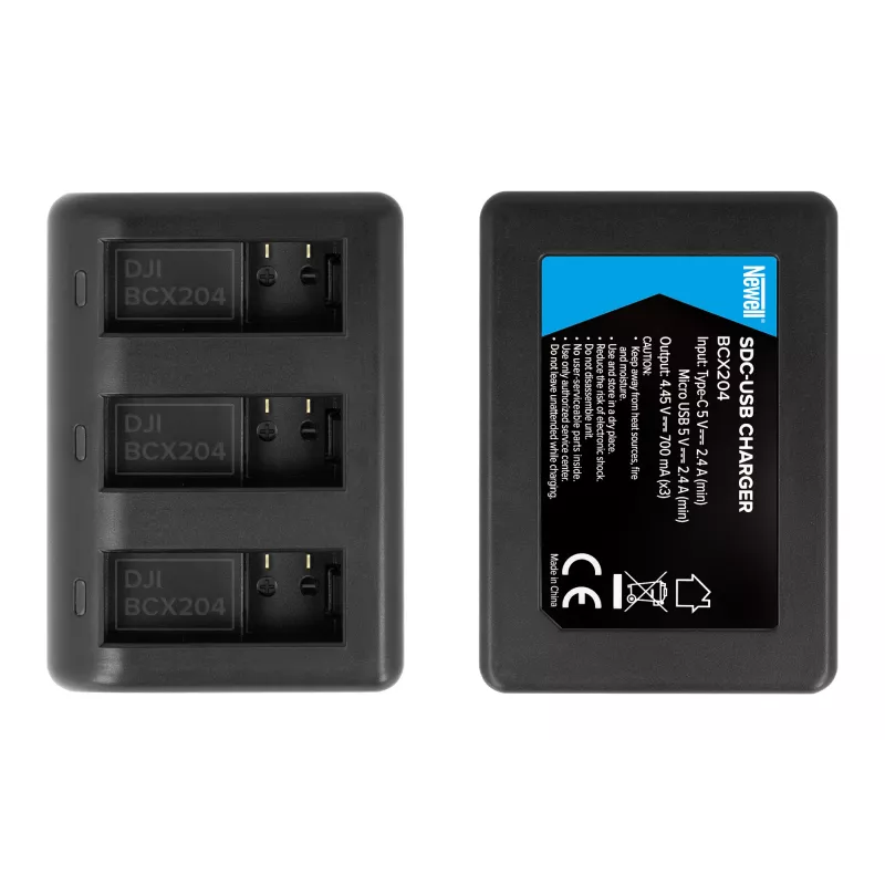 Newell SDC-USB Triple-Channel Charger para baterias DJI Osmo Action BCX204