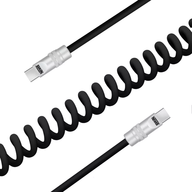Newell Cabo USB-C para USB-C 100W 1,5m silicone espiral preto
