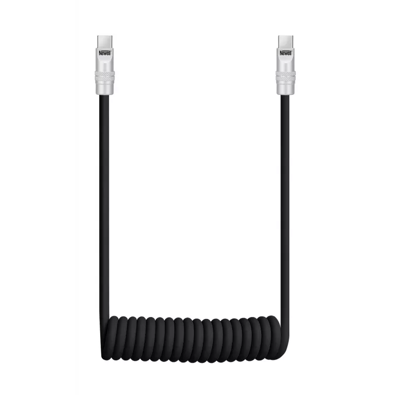 Newell Cabo USB-C para USB-C 100W 1,5m silicone espiral preto