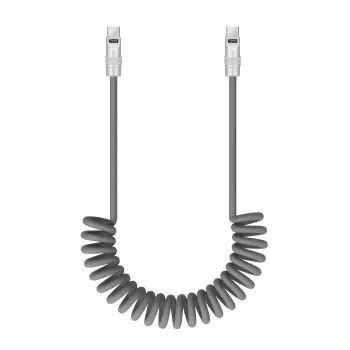 Newell Cabo USB-C para USB-C 100W, 1,5m, silicone, espiral, cinzento