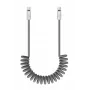 Newell Cabo USB-C para USB-C 100W, 1,5m, silicone, espiral, cinzento