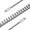 Newell Cabo USB-C para USB-C 100W, 1,5m, silicone, espiral, cinzento