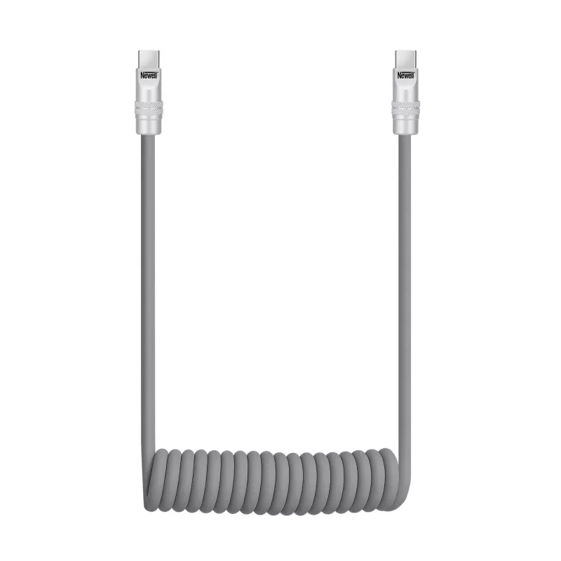 Newell Cabo USB-C para USB-C 100W, 1,5m, silicone, espiral, cinzento