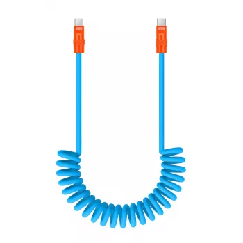 Newell Cabo USB-C para USB-C 100W 1,5m silicone espiral azul-laranja
