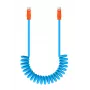 Newell Cabo USB-C para USB-C 100W 1,5m silicone espiral azul-laranja