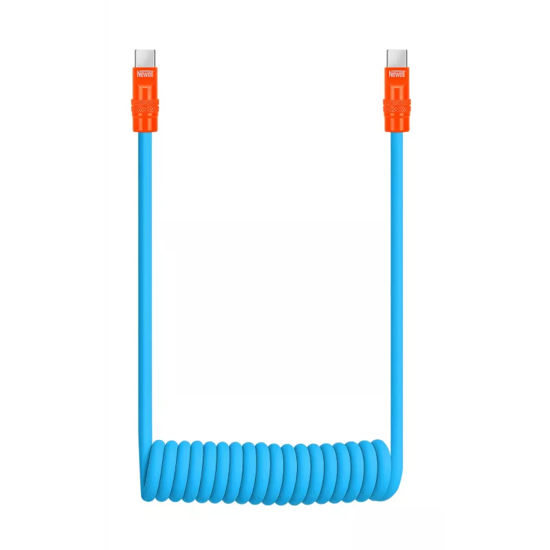 Newell Cabo USB-C para USB-C 100W 1,5m silicone espiral azul-laranja