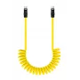 Newell Cabo USB-C para USB-C 100W, 1,5m, silicone, espiral, amarelo-preto