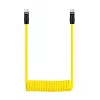 Newell Cabo USB-C para USB-C 100W, 1,5m, silicone, espiral, amarelo-preto