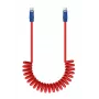 Newell Cabo USB-C para USB-C 100W 1,5m silicone espiral vermelho-azul-marinho