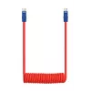 Newell Cabo USB-C para USB-C 100W 1,5m silicone espiral vermelho-azul-marinho
