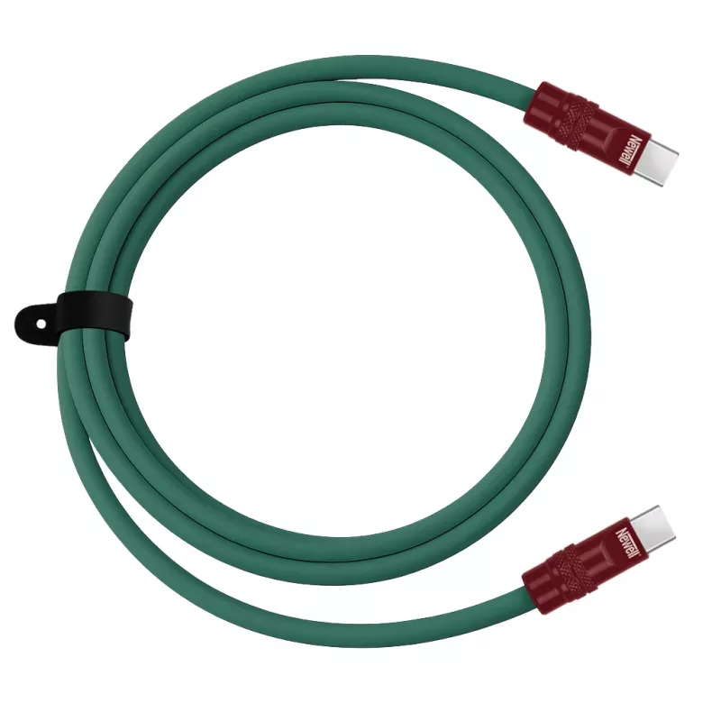 Newell Cabo USB-C para USB-C 100W 2m silicone verde-bordô