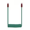 Newell Cabo USB-C para USB-C 100W, 1,5m, silicone, espiral, verde-bordô