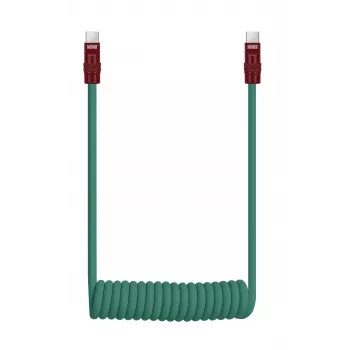 Newell Cabo USB-C para USB-C 100W, 1,5m, silicone, espiral, verde-bordô
