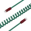 Newell Cabo USB-C para USB-C 100W, 1,5m, silicone, espiral, verde-bordô