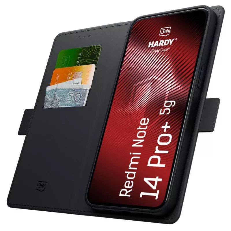 3MK PROTECTION Redmi Note 14 Pro+ - Capa 3mk Hardy Foldy preta