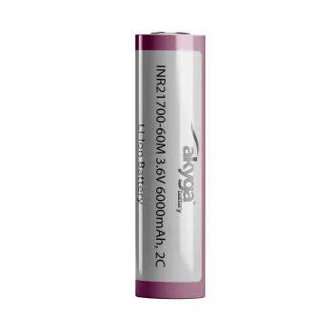 Akyga AKY2185 INR21700-60M 2C bateria de iões de lítio 21700 3,6 V 6000 mAh