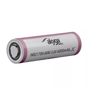Akyga AKY2185 INR21700-60M 2C bateria de iões de lítio 21700 3,6 V 6000 mAh