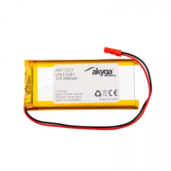 Akyga AKY1377 LP613381 Bateria Li-Po 3,7 V 2100 mAh, PCM, JST 2,54 2 pinos, 150 mm