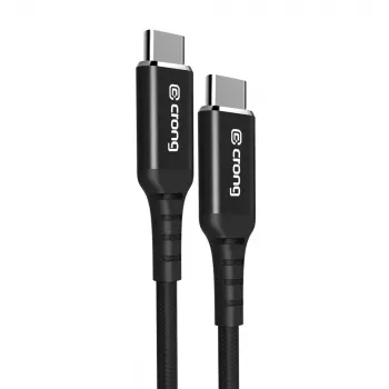 Crong Armor Link Cabo USB-C para USB-C 100W PD 5A 200cm Preto