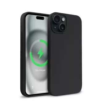 Crong Color Cover capa magnética para Apple iPhone 15 Plus com MagSafe (preto)