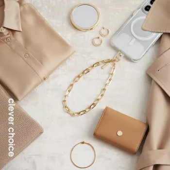 Crong Phone Charm Cordão com Âncora Dourado
