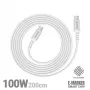 Crong Armor Link Cabo USB-C para USB-C 100W PD 5A 200cm Branco