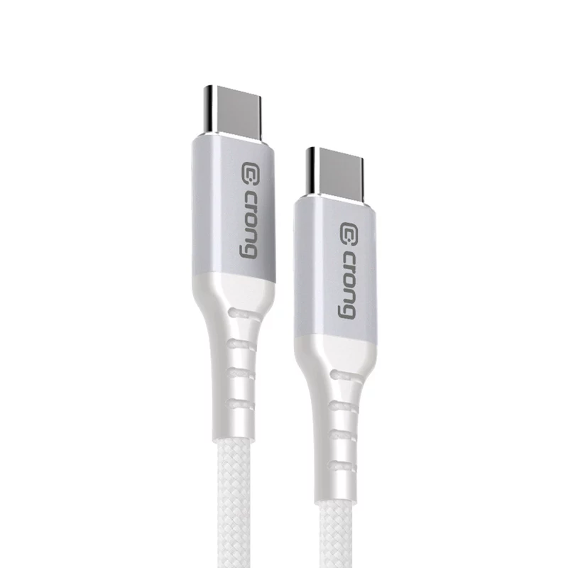 Crong Armor Link Cabo USB-C para USB-C 100W PD 5A 200cm Branco