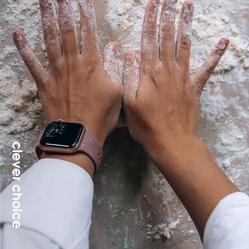 Crong Liquid Bracelete de Silicone para Apple Watch 38/40/41/42 mm - Dusty Pink