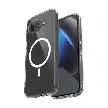 Crong Hybrid Clear Capa Magnética MagSafe para Google Pixel 10a (Transparente)
