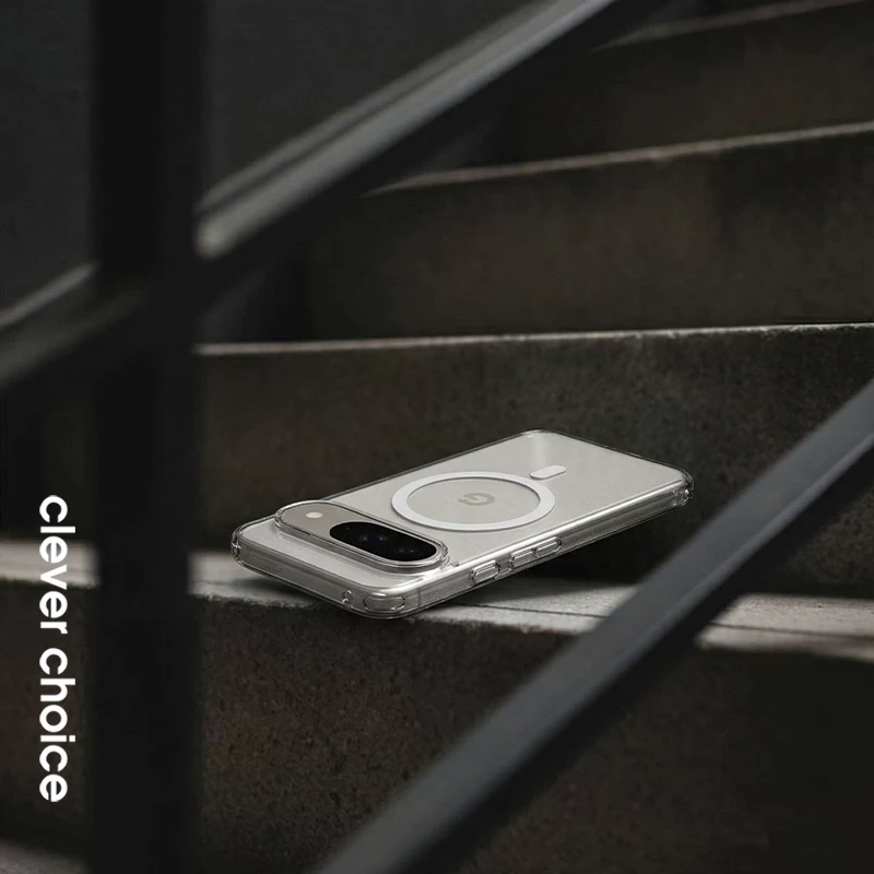 Crong Hybrid Clear Capa Magnética com MagSafe para Google Pixel 10 / 10 Pro, Transparente