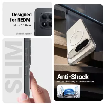 Crong Hybrid Clear Magnetic Capa MagSafe para Xiaomi Redmi Note 15 Pro+ 5G (Transparente)