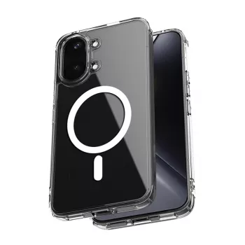 Crong Hybrid Clear Magnetic Capa para Xiaomi POCO X8 Pro Max 5G, Transparente, compatível com MagSafe