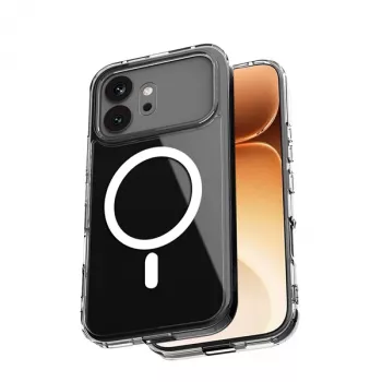 Crong Hybrid Clear Magnetic Capa para Honor 600 5G, compatível com MagSafe, Transparente
