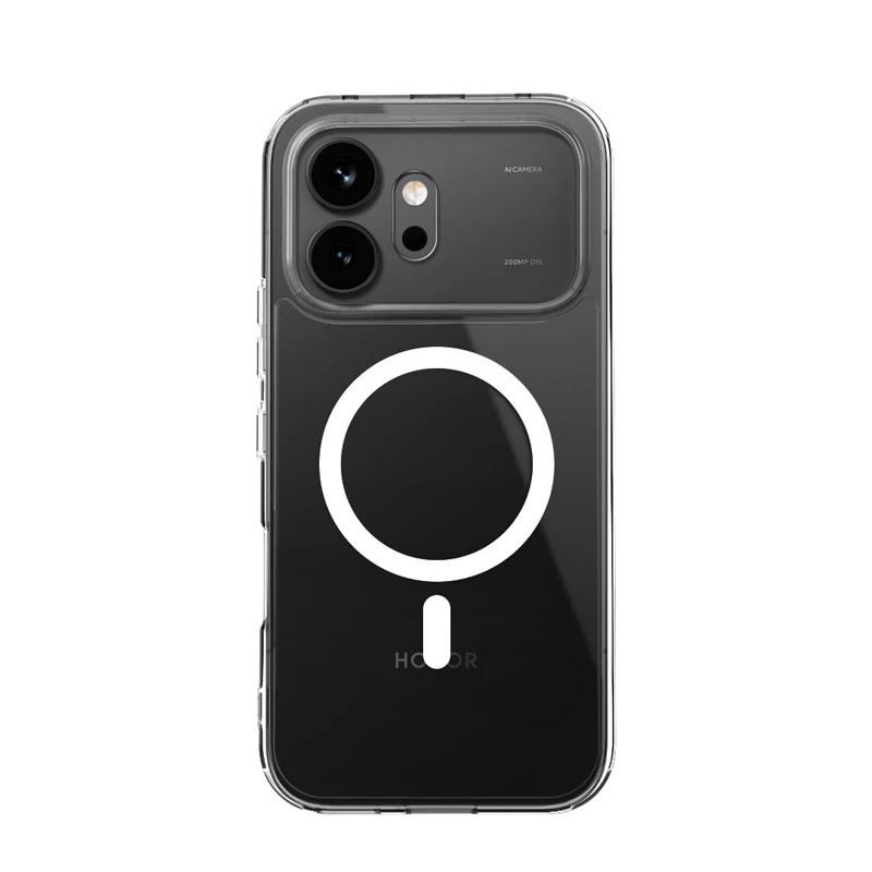 Crong Hybrid Clear Magnetic Capa para Honor 600 5G, compatível com MagSafe, Transparente