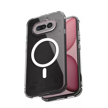 Crong Hybrid Clear Magnetic Capa para Nothing Phone 4a, compatível com MagSafe, Transparente