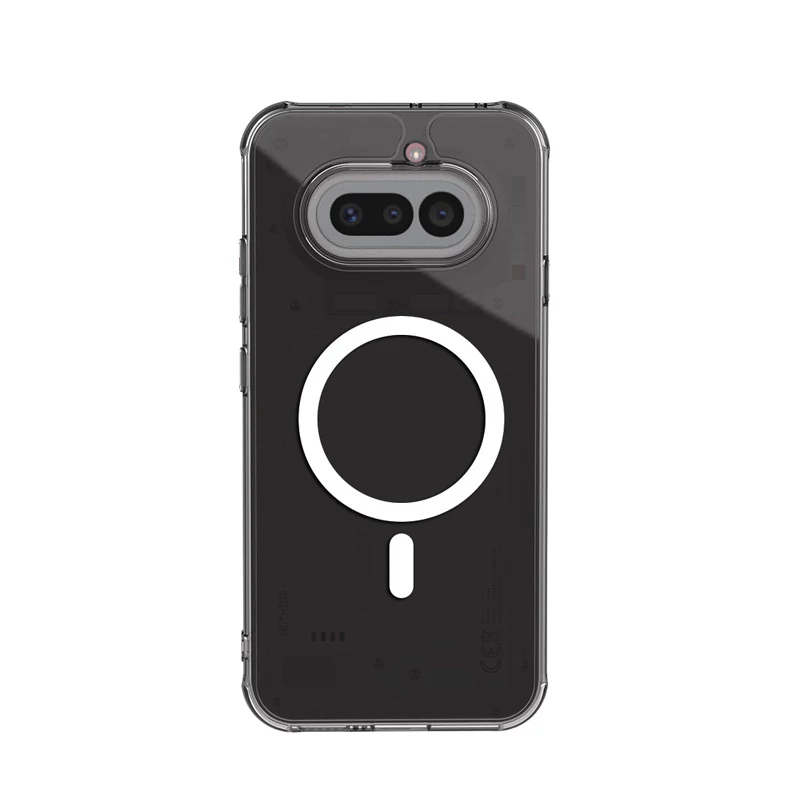 Crong Hybrid Clear Magnetic Capa para Nothing Phone 4a, compatível com MagSafe, Transparente