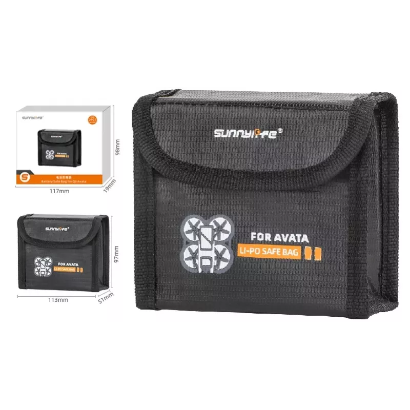 SUNNYLIFE Bolsa de proteção para 2x baterias DJI Avata - estojo rígido EVA, Preto