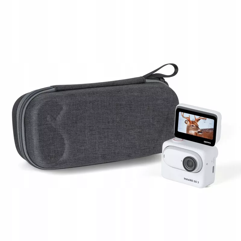SUNNYLIFE Bolsa de proteção para Insta360 Go 3, Preto, nylon, EVA, resistente a choques, à prova de pó, resistente a salpicos, com alça de mão