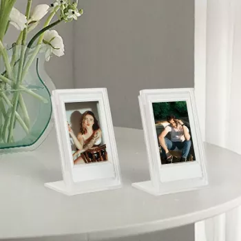 LOVEINSTANT 2x Moldura transparente + caixa de armazenamento para Fujifilm Instax Mini 12, 11, 9, 8, 7s, 70, 90, 50, 40, Evo, Liplay, Link 2, Link SE