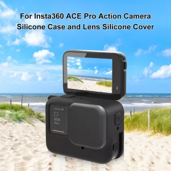 PULUZ Capa de proteção em silicone com tampa da objetiva para Insta360 Ace Pro, preto