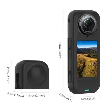 PULUZ PU757B tampa da objetiva e capa protetora de silicone para Insta360 X5