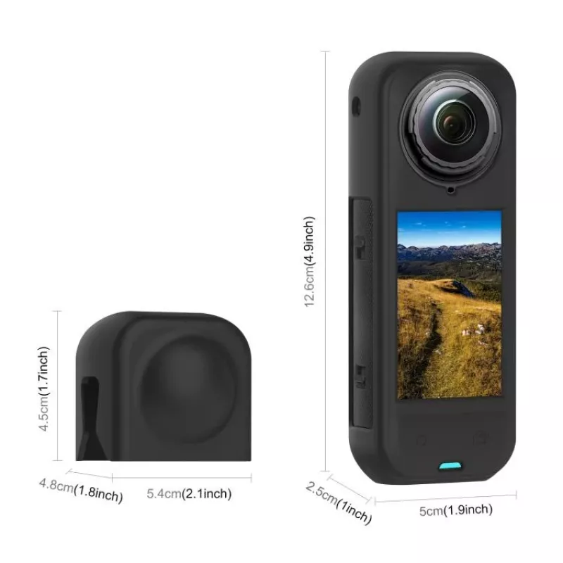 PULUZ PU757B Tampa de lente e capa protetora de silicone para Insta360 X5
