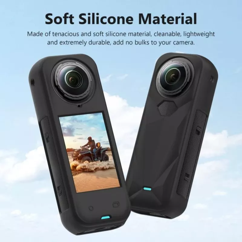 PULUZ PU757B Tampa de lente e capa protetora de silicone para Insta360 X5