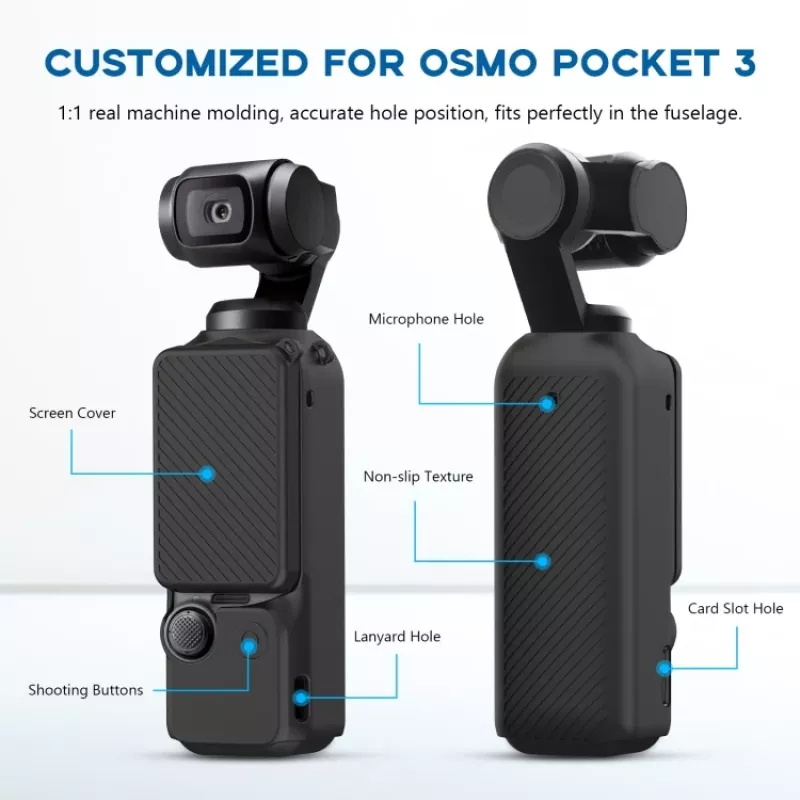 PULUZ Capa de proteção em silicone para DJI Osmo Pocket 3 - preto