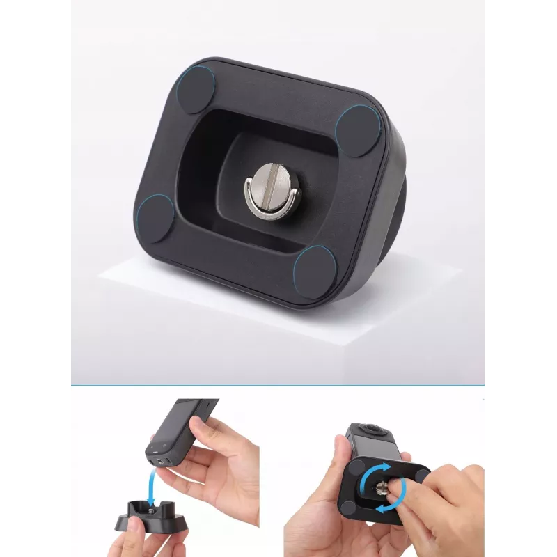 SUNNYLIFE Mini tripé para Insta360 X4 action camera - preto, tripé de mesa dobrável com parafuso de 1/4 polegadas-20, pés de borracha antiderrapantes, compacto e portátil